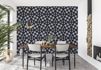 Monochrome Floral Kaleidoscope Wallpaper⁠