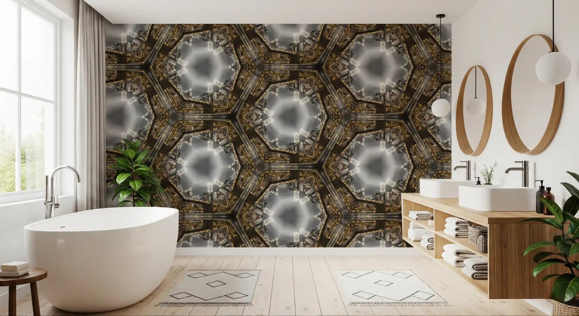 Manhattan Kaleidoscope Geometry Wallpaper⁠