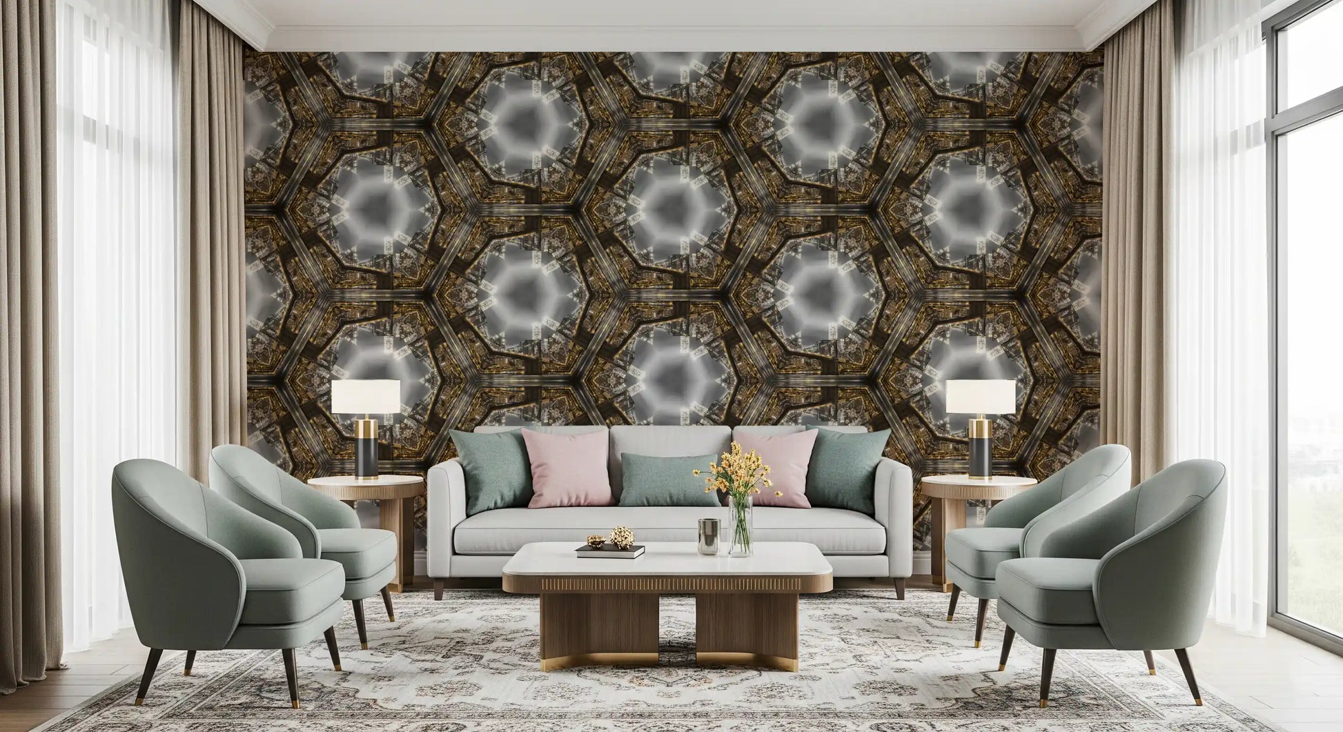 Manhattan Kaleidoscope Geometry Wallpaper⁠