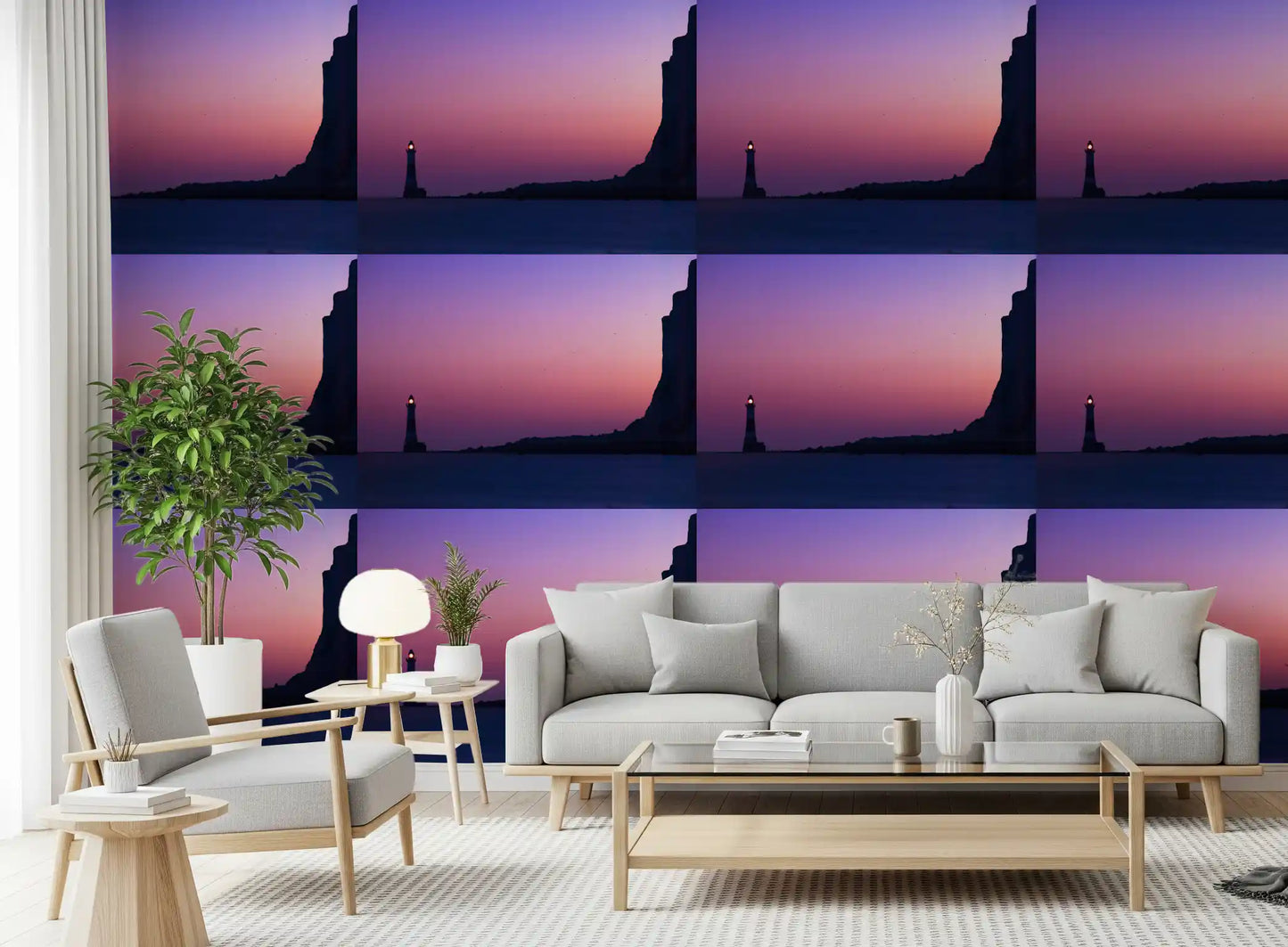 Twilight Coastal Beacon Wallpaper⁠