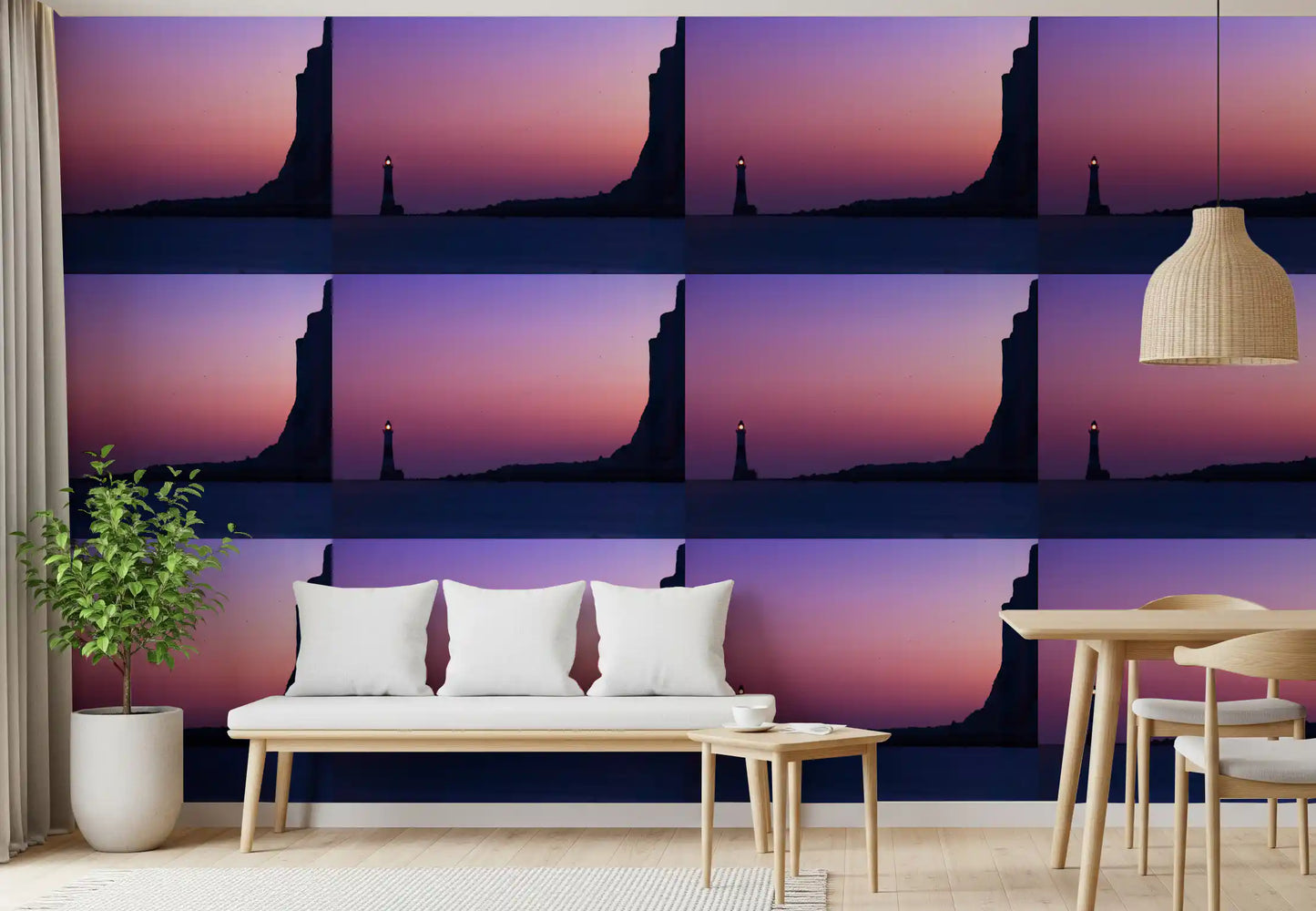 Twilight Coastal Beacon Wallpaper⁠
