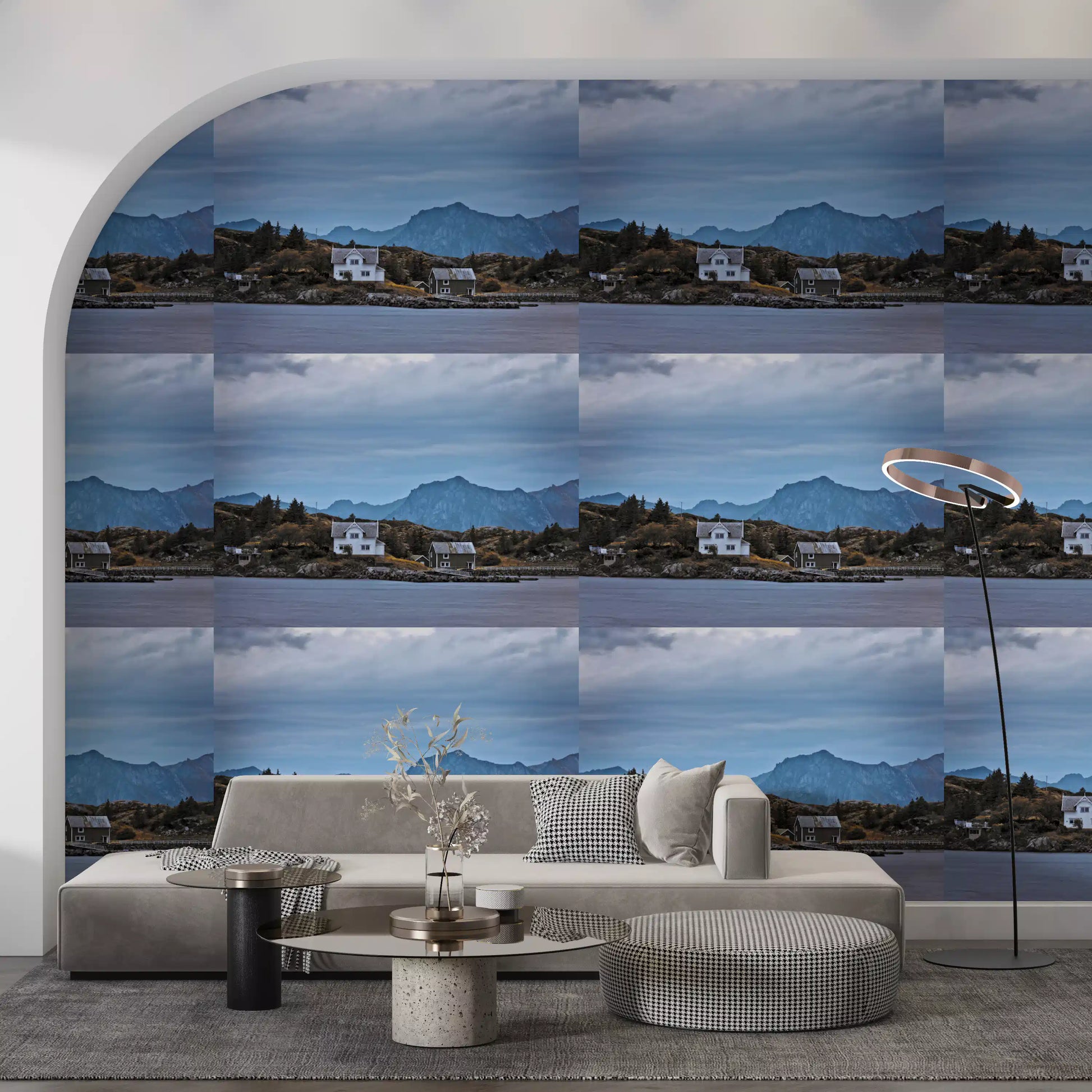 Scandinavian Mountain Fjord Haven Wallpaper⁠