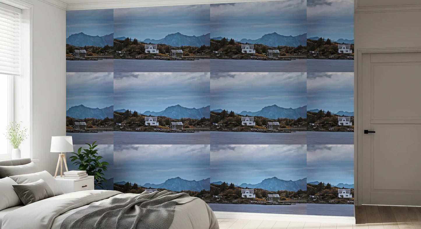 Scandinavian Mountain Fjord Haven Wallpaper⁠