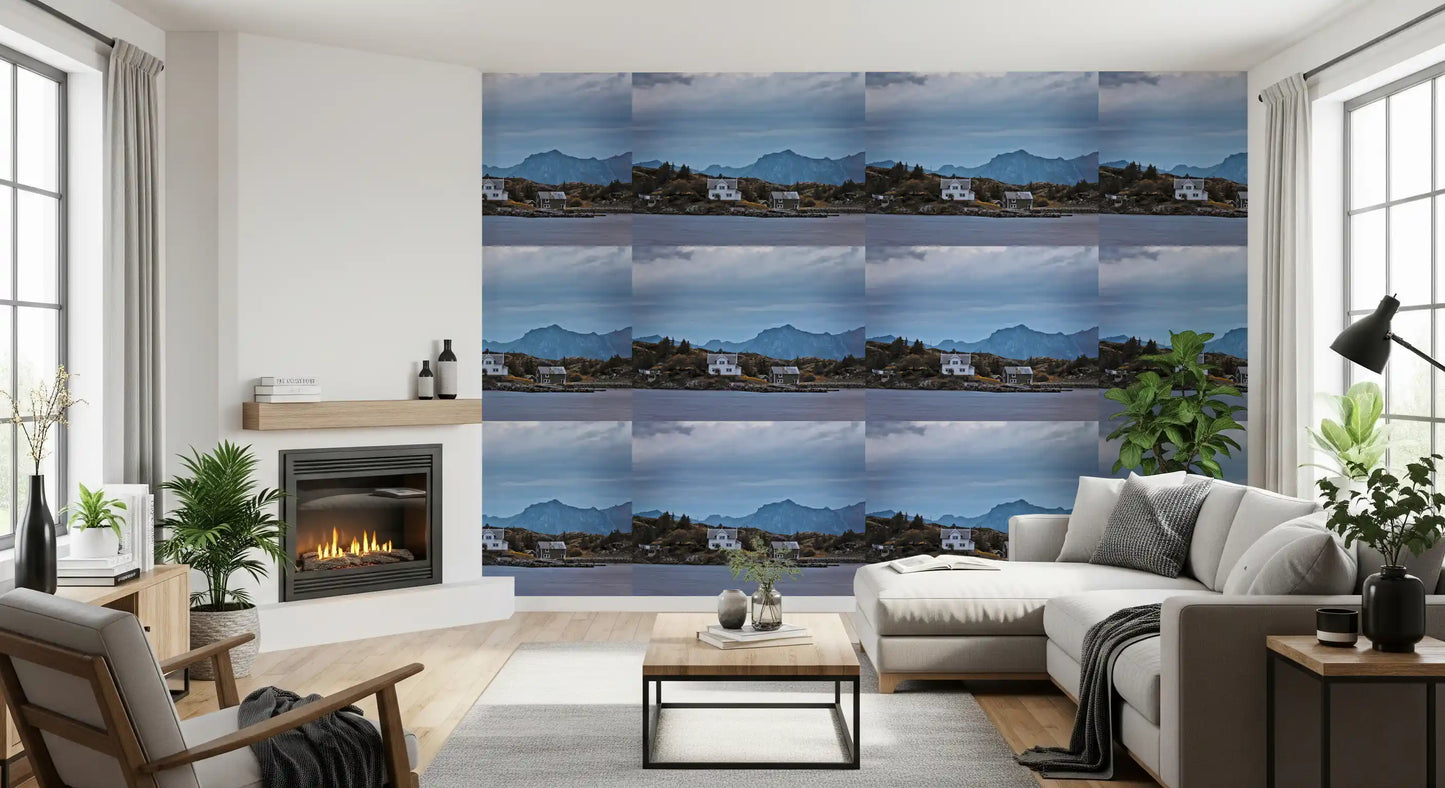 Scandinavian Mountain Fjord Haven Wallpaper⁠