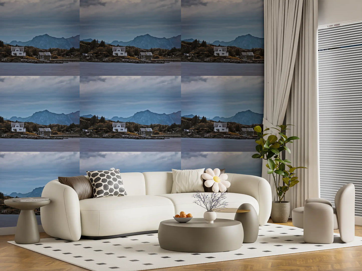 Scandinavian Mountain Fjord Haven Wallpaper⁠