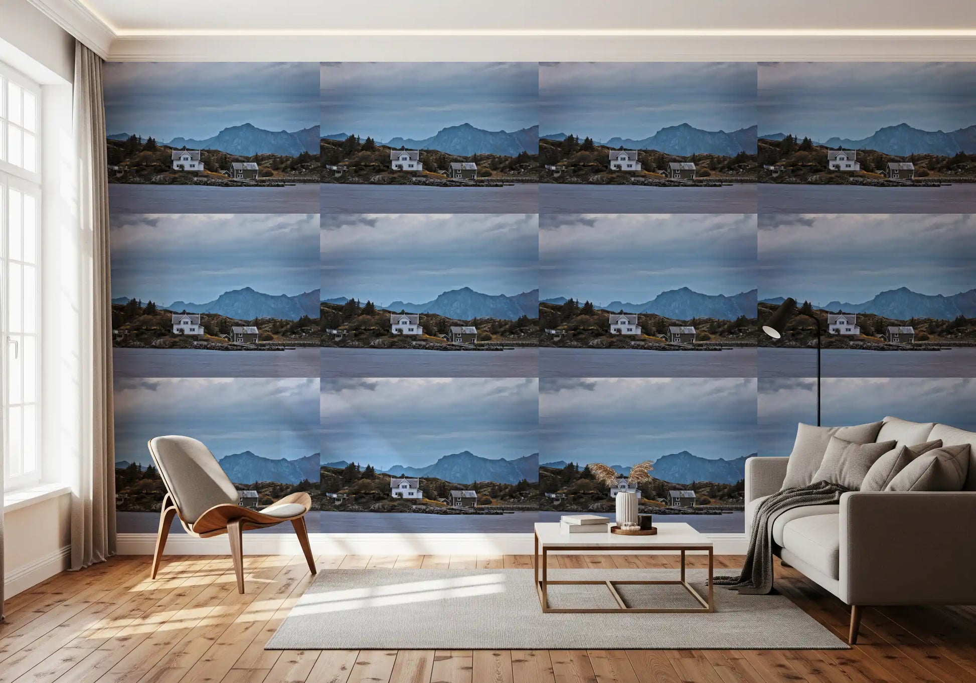 Scandinavian Mountain Fjord Haven Wallpaper⁠