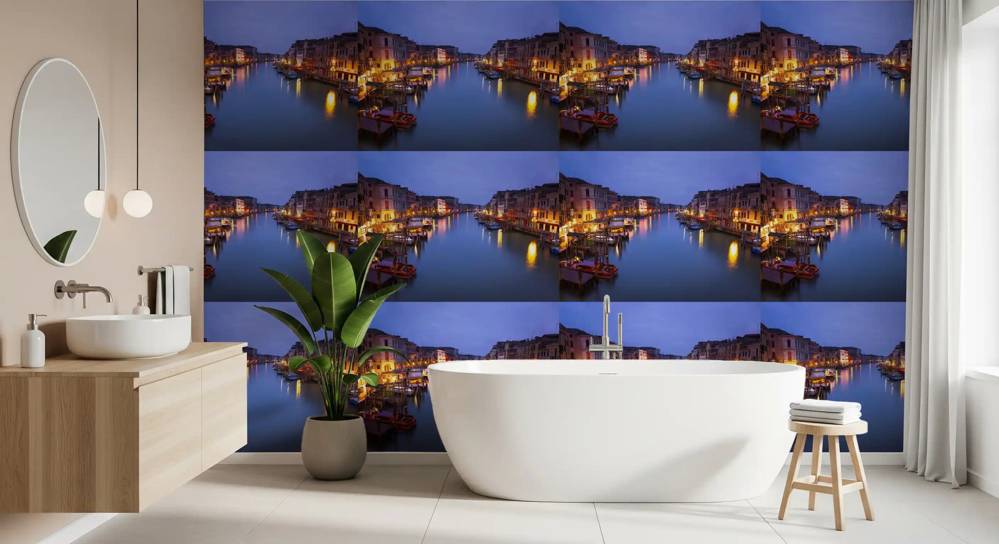Venetian Twilight Canal View Wallpaper⁠