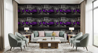 Midnight Venice Gondolas in Purple Wallpaper⁠