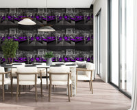Midnight Venice Gondolas in Purple Wallpaper⁠