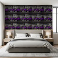 Midnight Venice Gondolas in Purple Wallpaper⁠