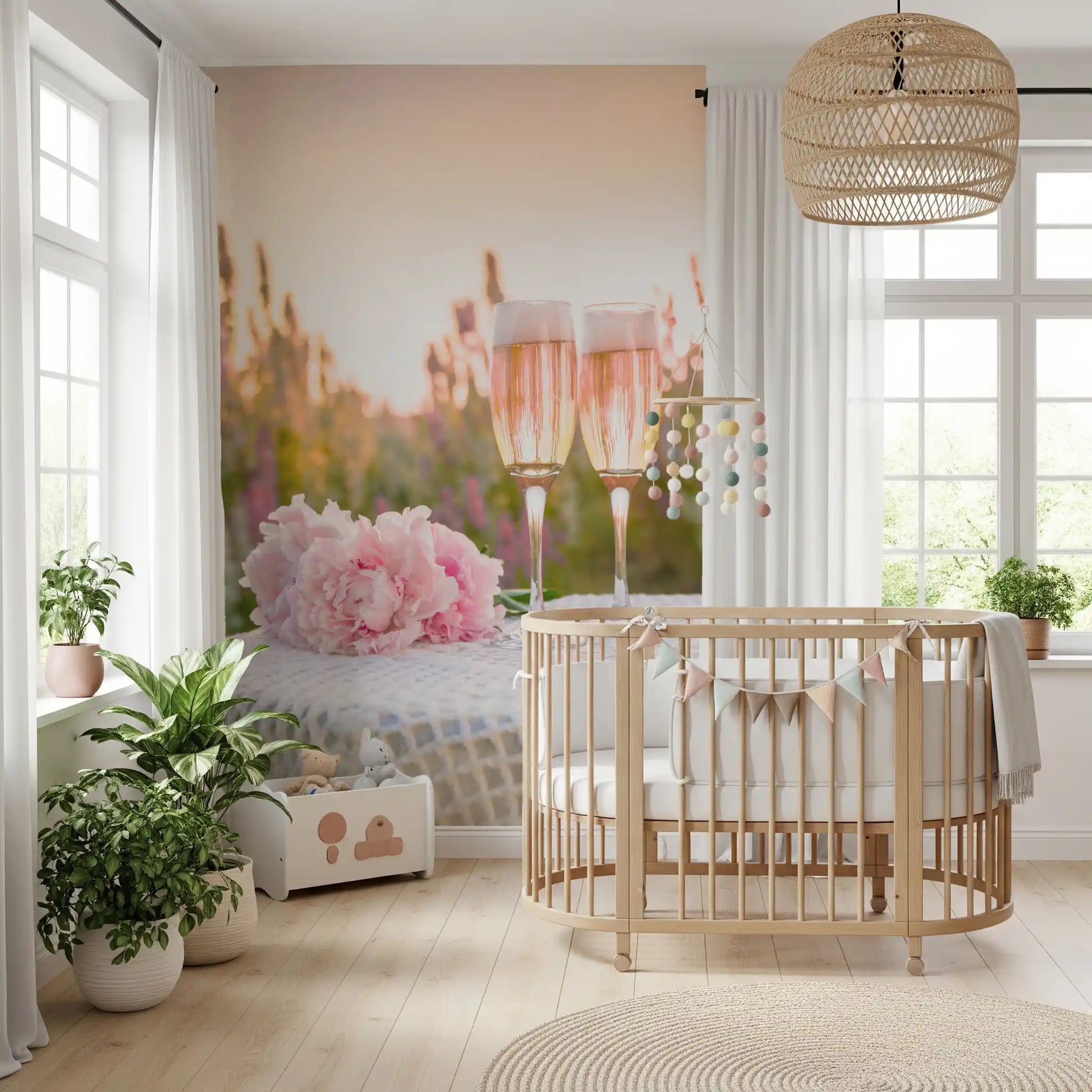 Pink Peony Celebration Wall Mural