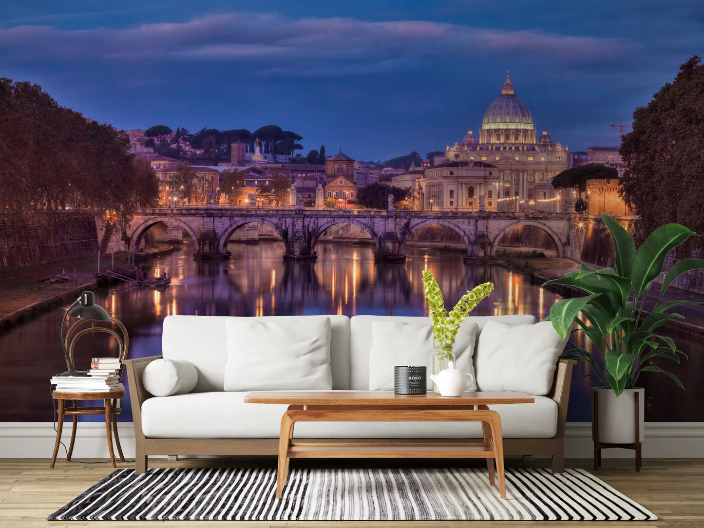 Eternal City Dusk Reflection Wall Mural