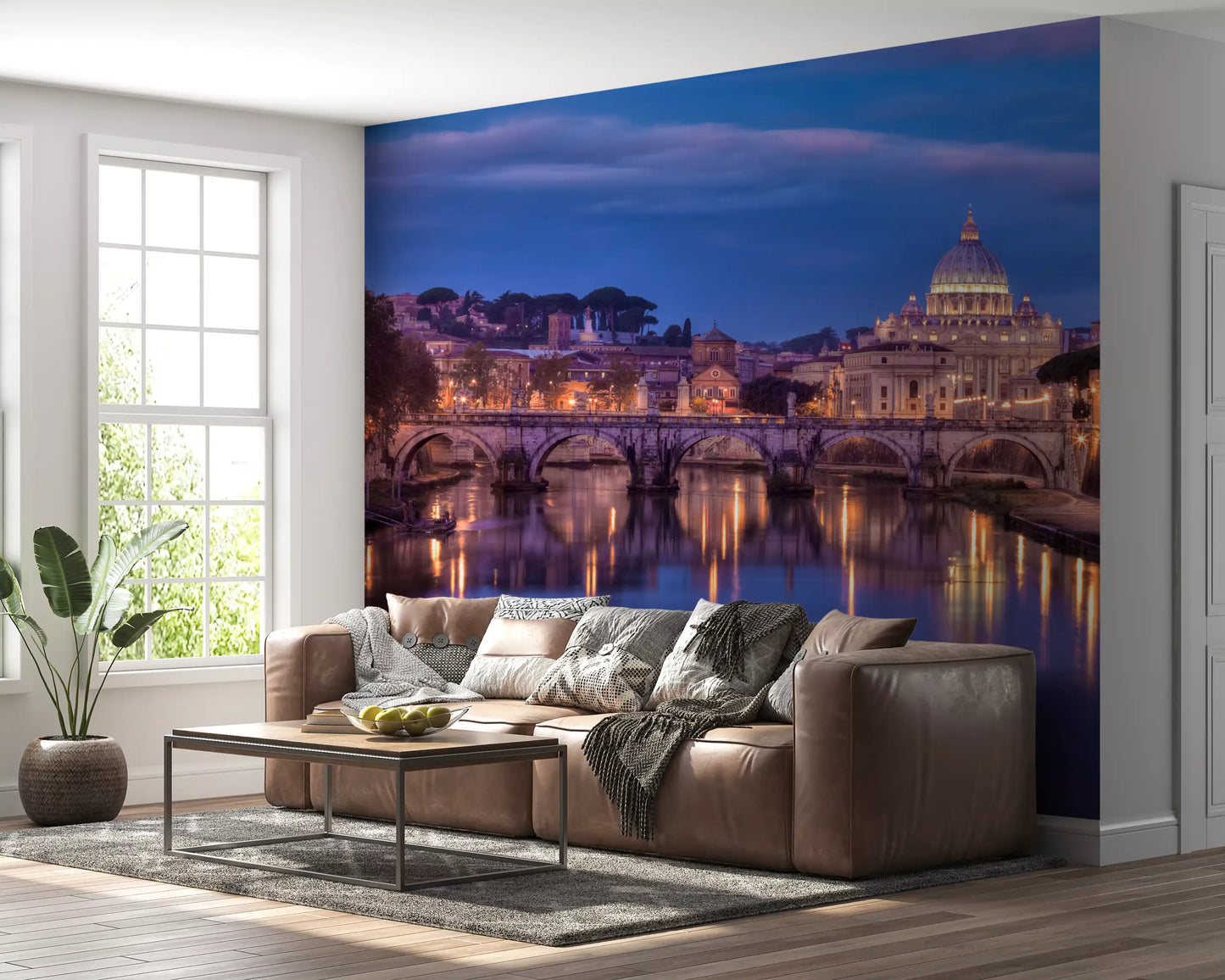 Eternal City Dusk Reflection Wall Mural