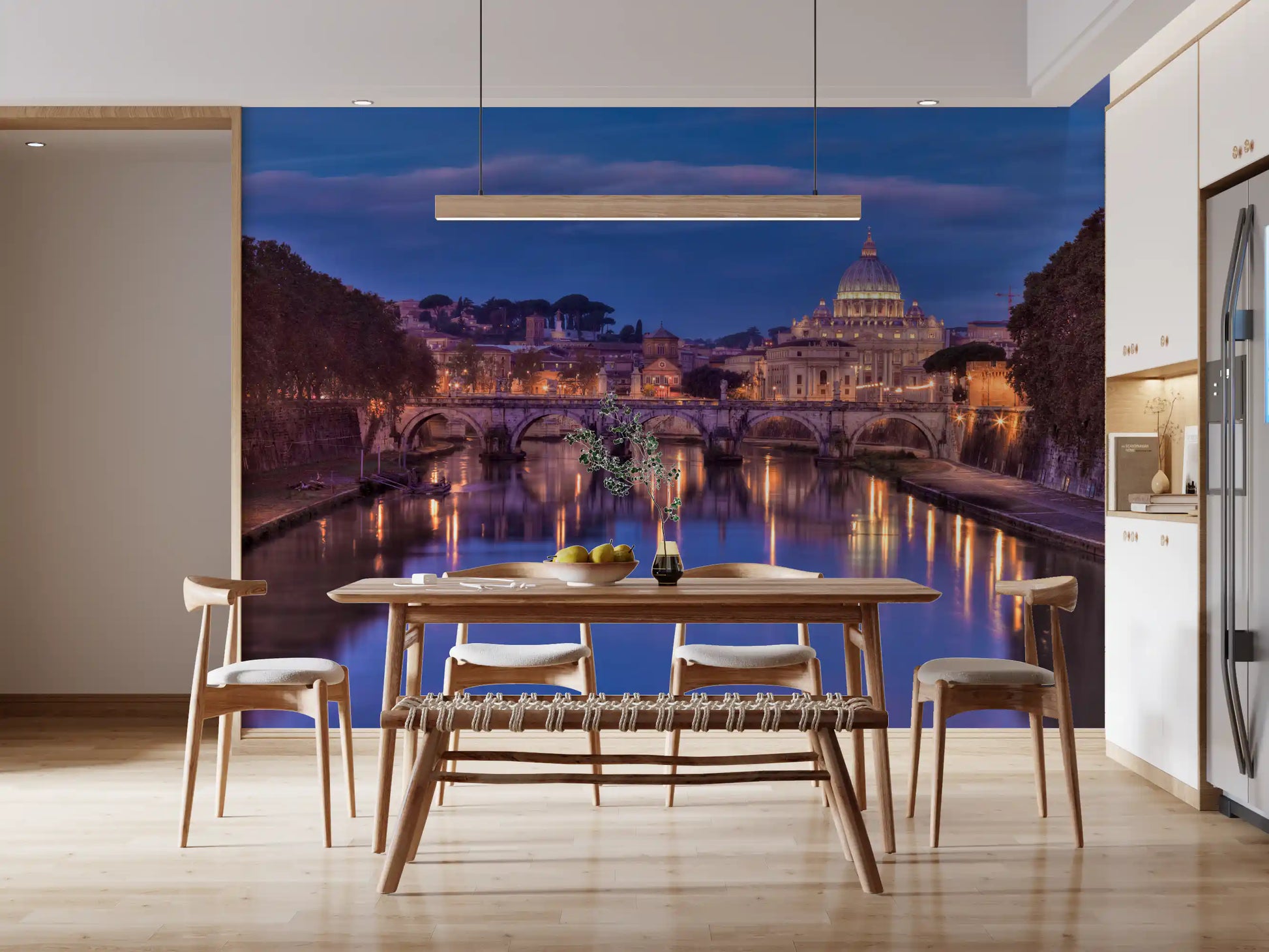 Eternal City Dusk Reflection Wall Mural
