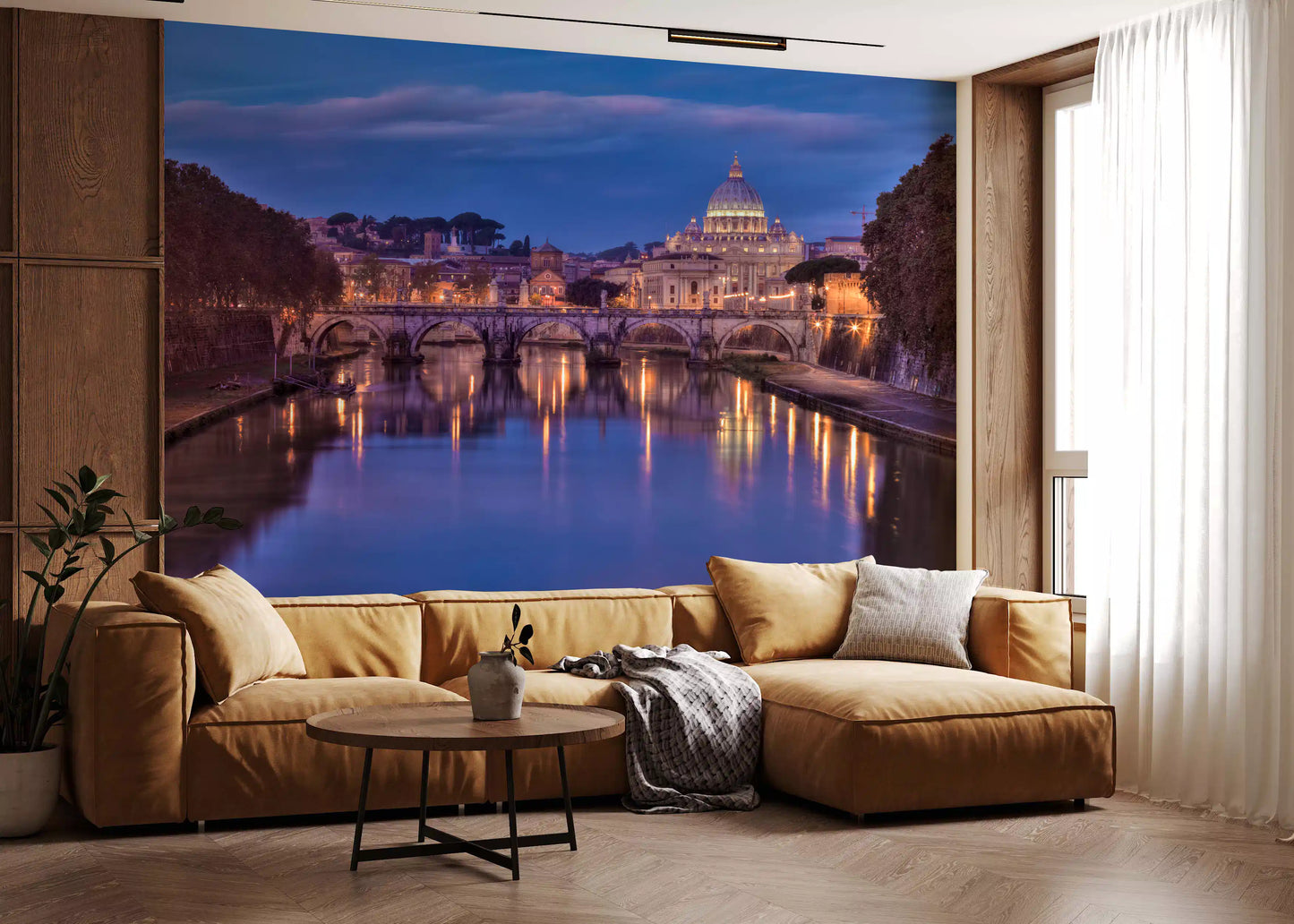 Eternal City Dusk Reflection Wall Mural