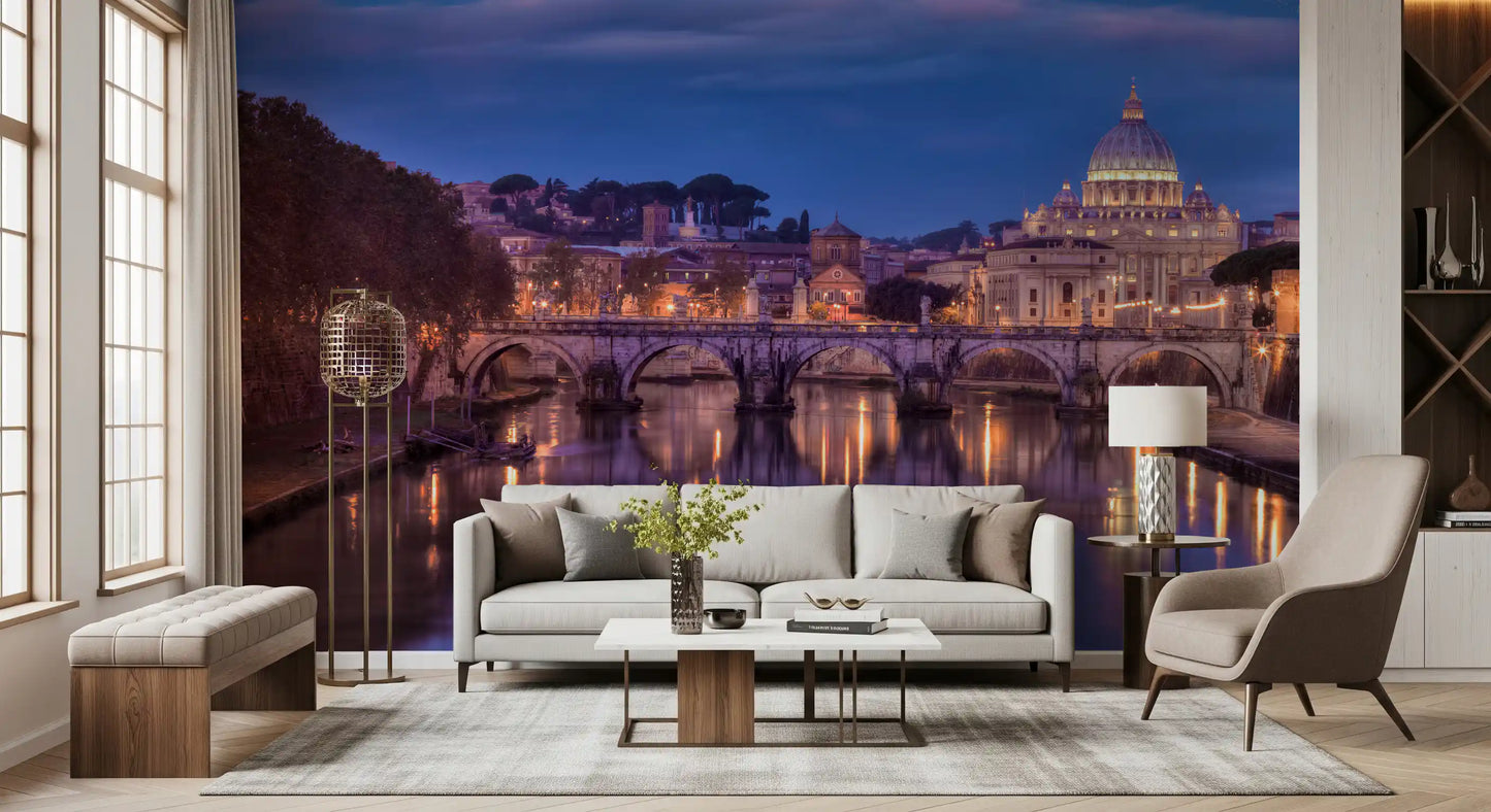 Eternal City Dusk Reflection Wall Mural