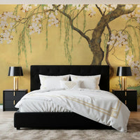 Oriental Willow and Blossom Garden Wall Mural