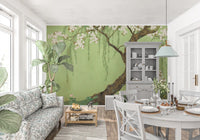 Weeping Cherry Blossom Willow Scene Wall Mural