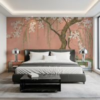 Blossoming Willow Sakura Landscape Wall Mural