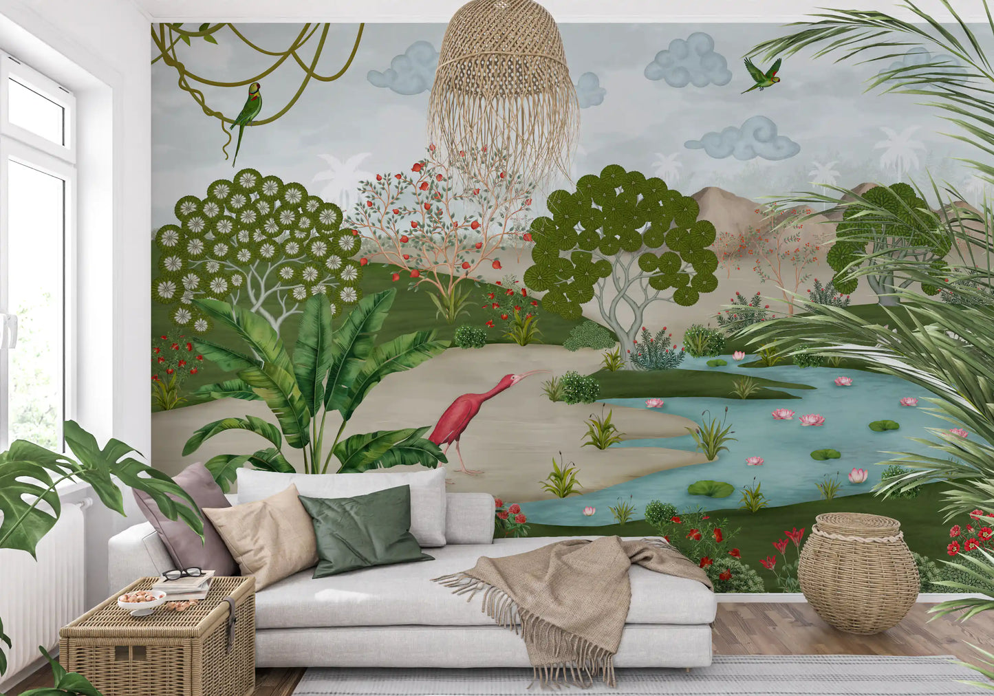 Enchanted Riverbank Flora Wall Mural