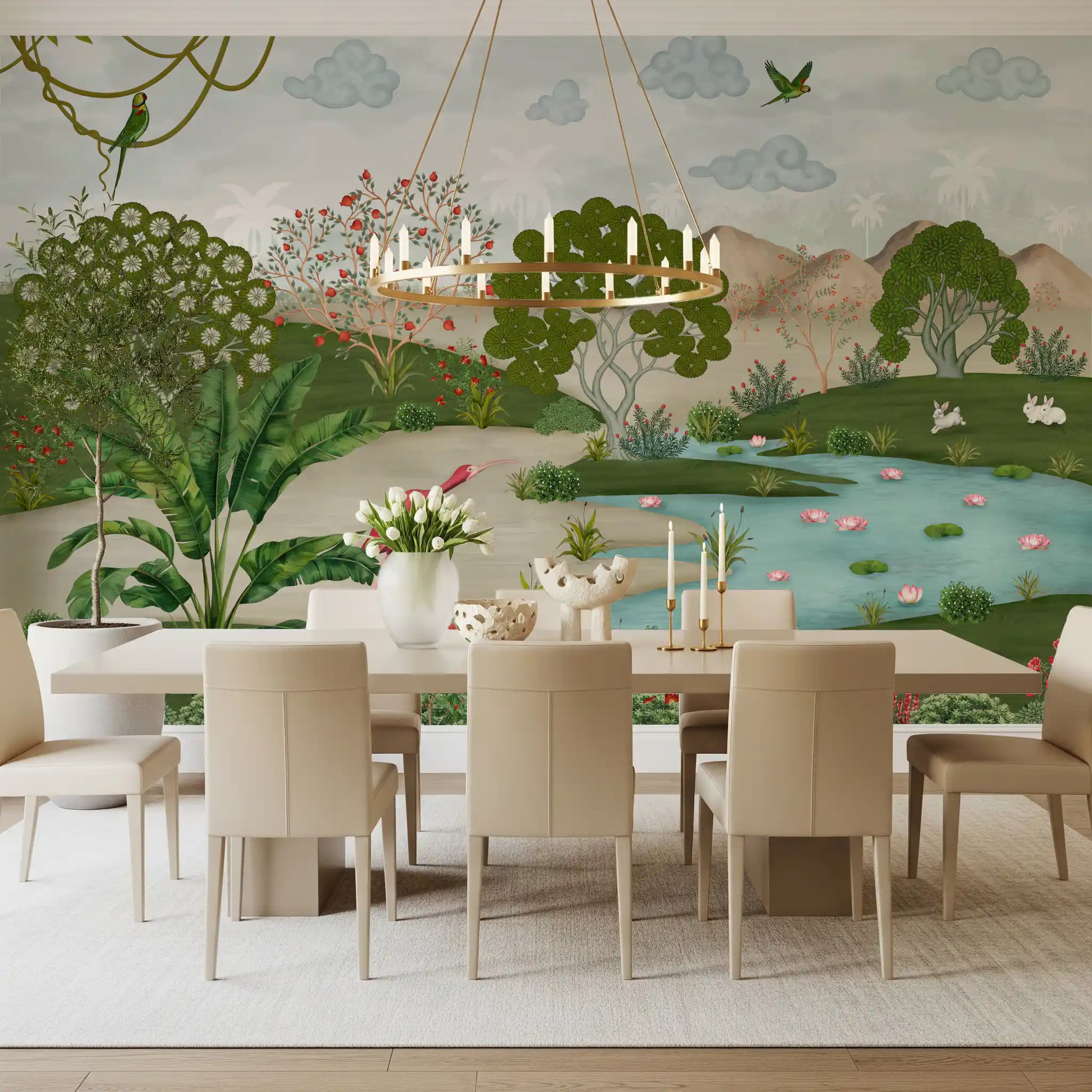 Enchanted Riverbank Flora Wall Mural