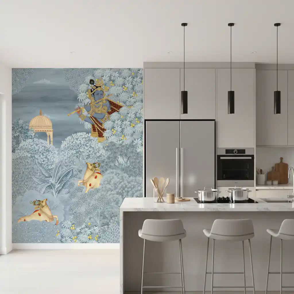 Krishna Enchanted Forest Wall Mural