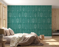 Mughal Garden Teal Archways Wall Mural