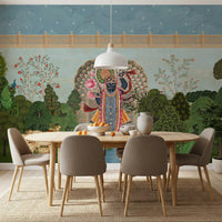 Krishna Divine Garden Landscape Wall Mural