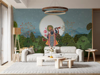 Divine Moonlight Forest Garden Wall Mural
