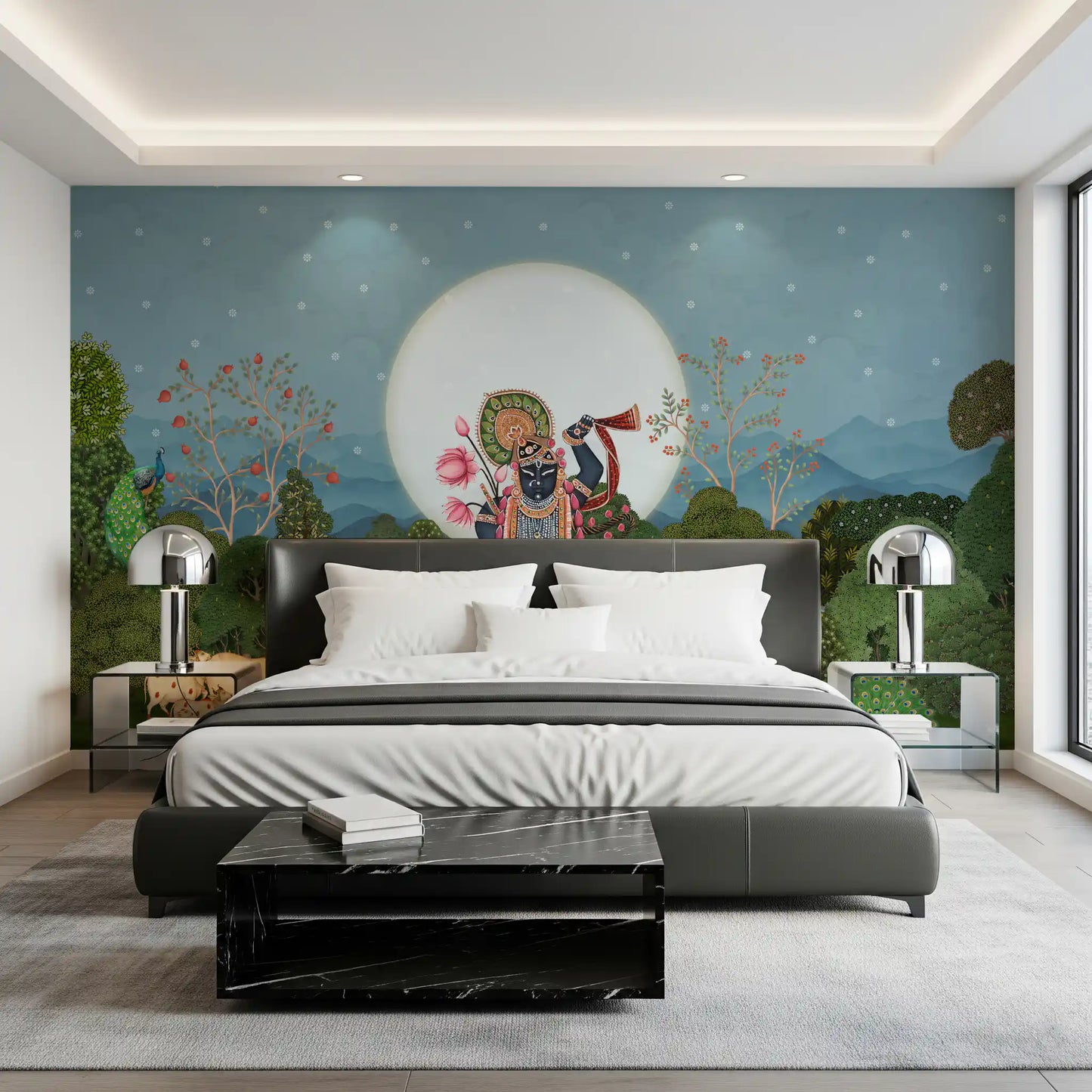 Divine Moonlight Forest Garden Wall Mural