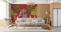 Krishna and Gopis Traditional Indian Art Wall Mural
