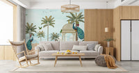 Exotic Mughal Pavilion and Peacocks Wall Mural