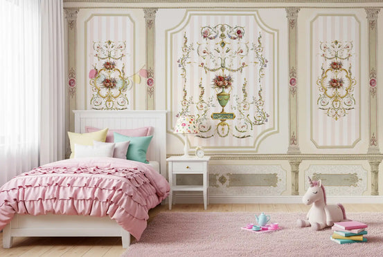 Regal Botanical Urn Motif Wall Mural