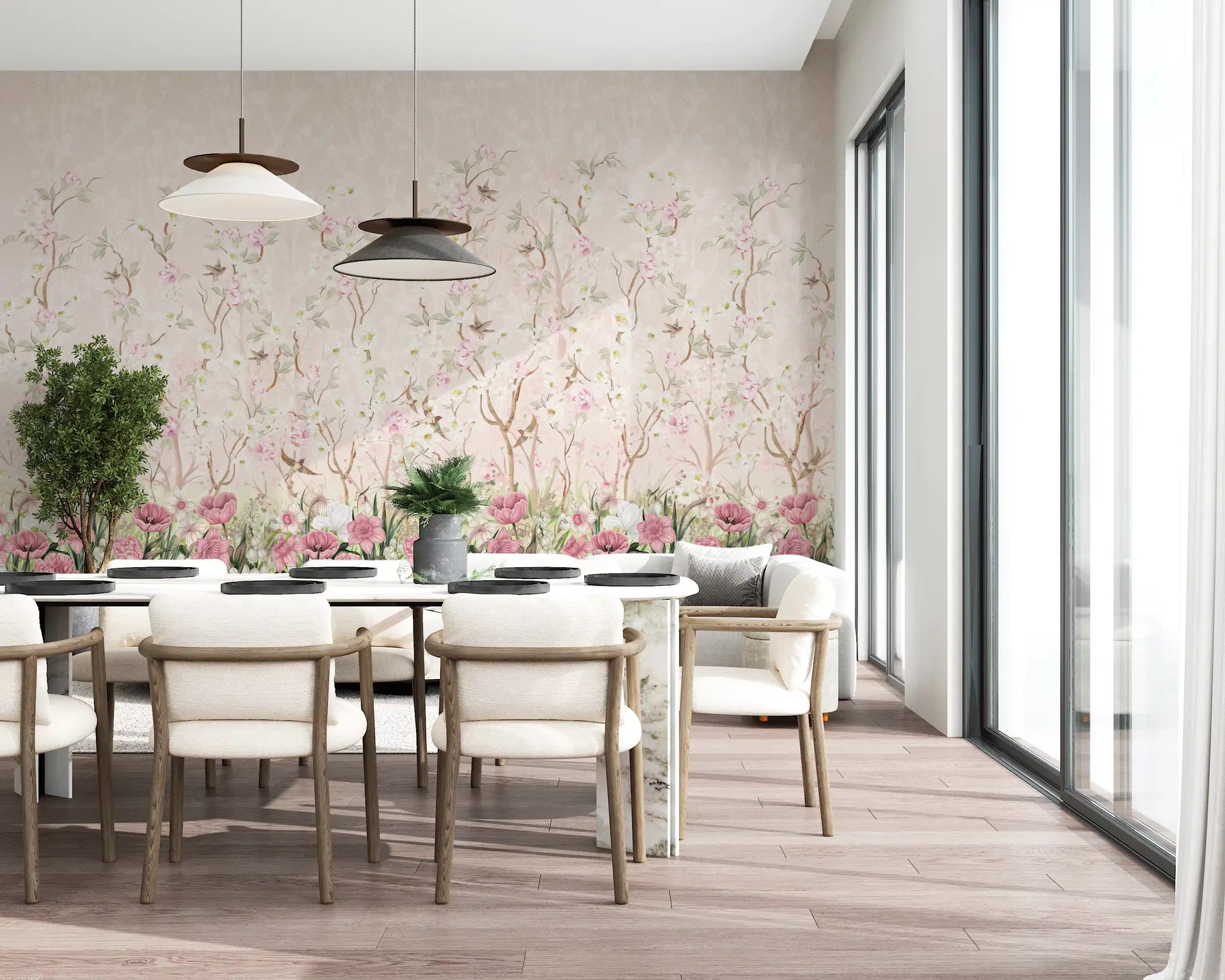 Blossoming Garden Meadow Wall Mural