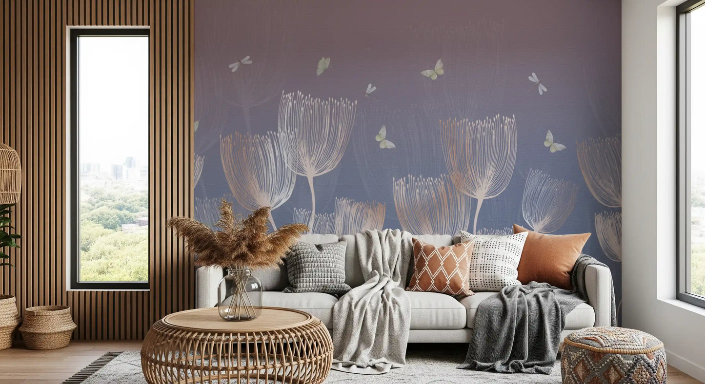 Ethereal Meadow Sketch Wall Mural