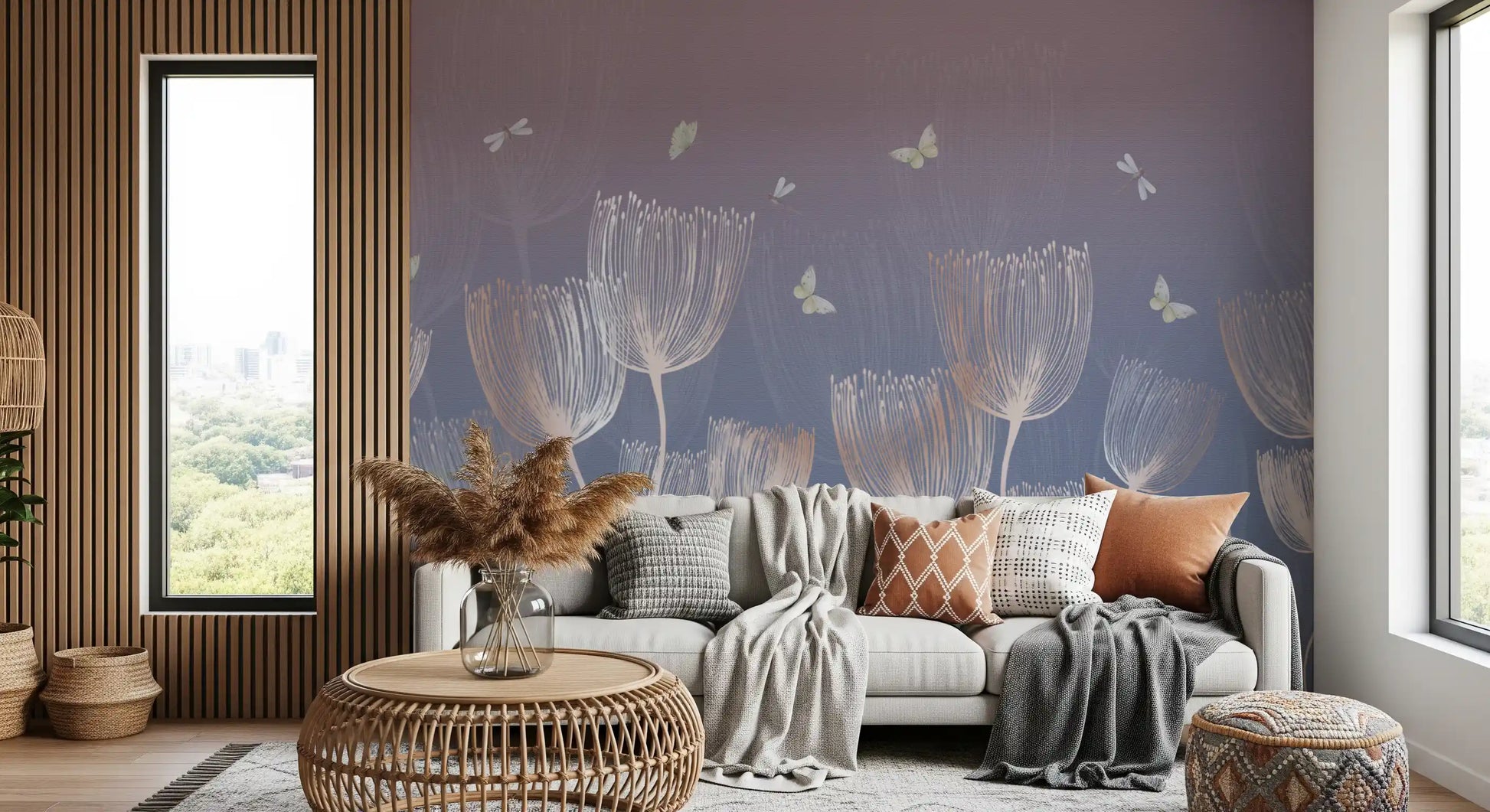 Ethereal Meadow Sketch Wall Mural