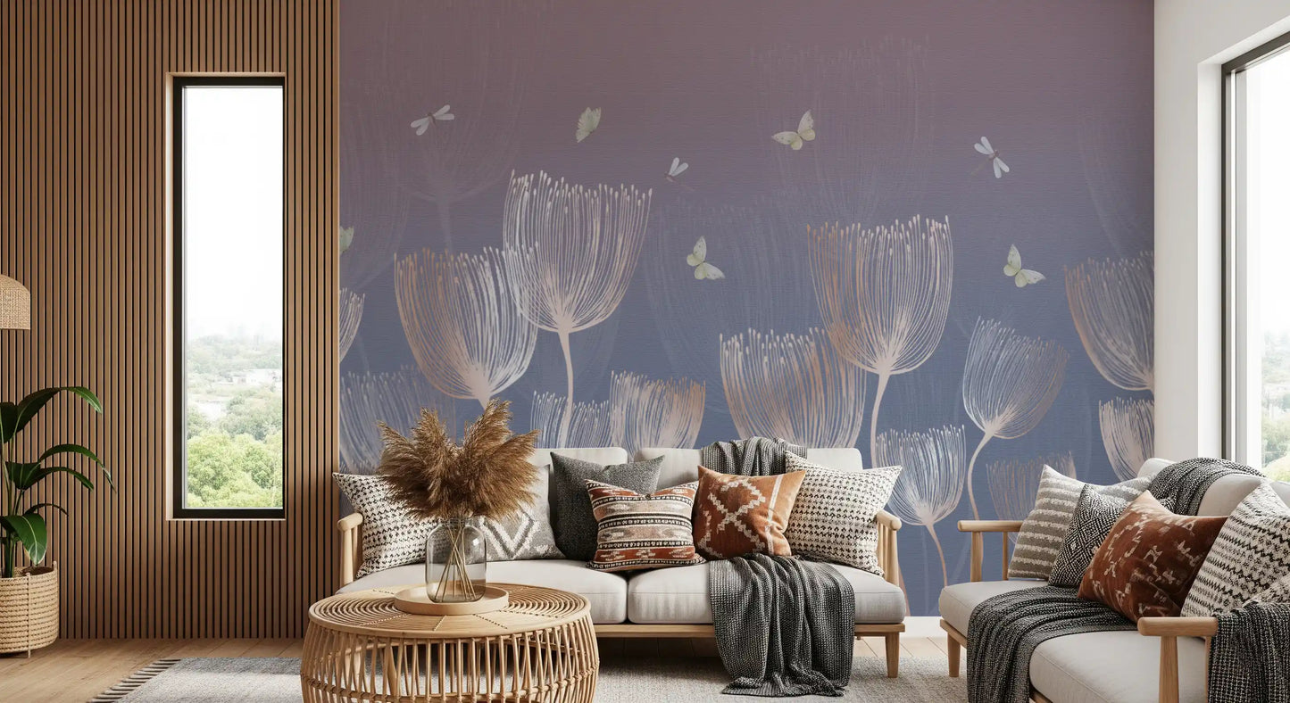 Ethereal Meadow Sketch Wall Mural