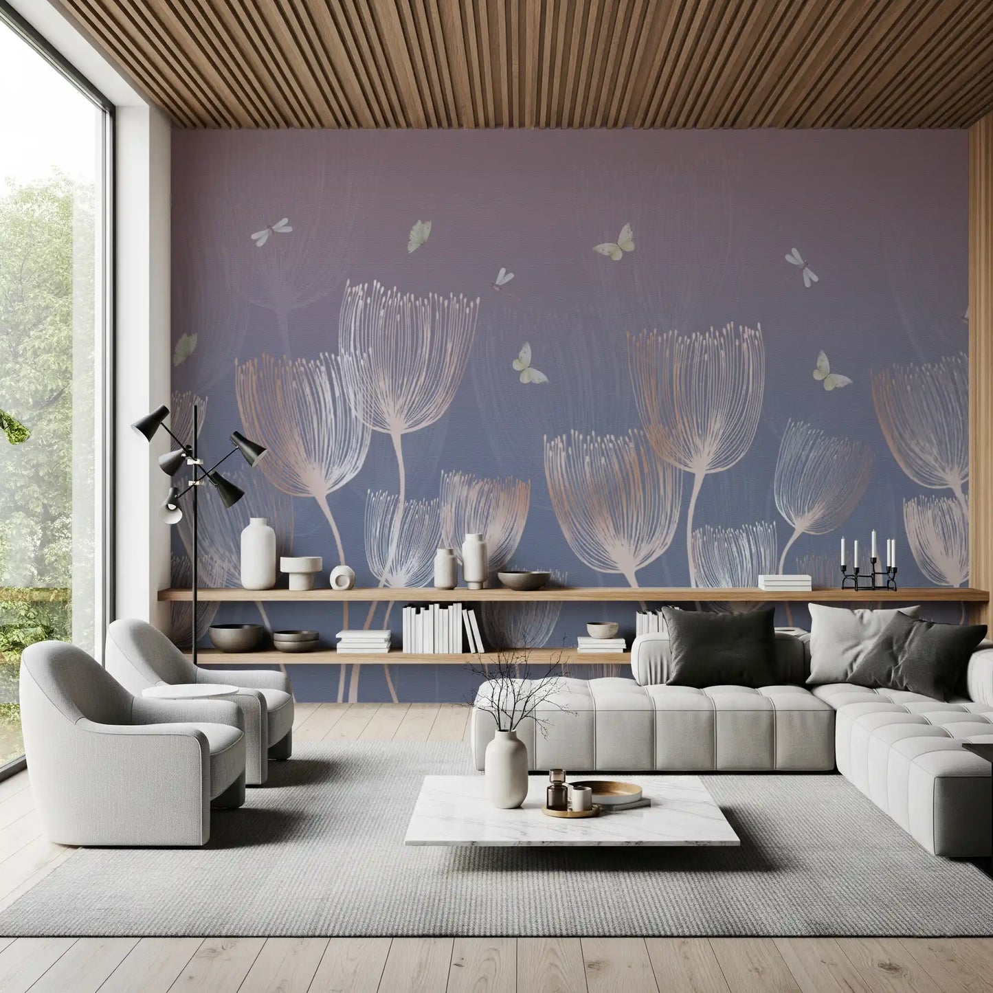 Ethereal Meadow Sketch Wall Mural