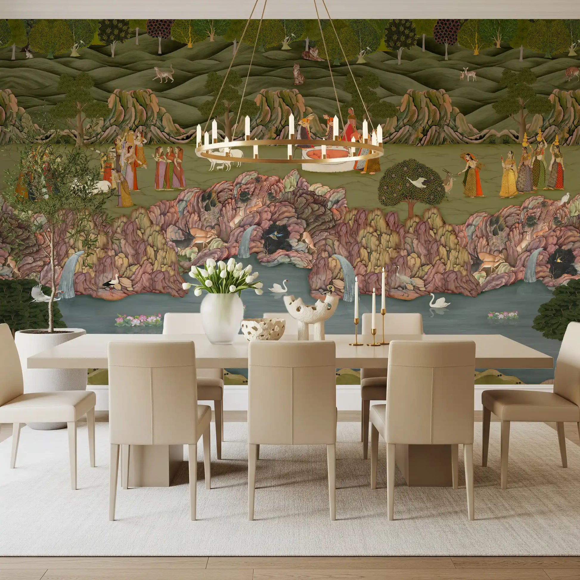 Mughal Garden Serenade Wall Mural