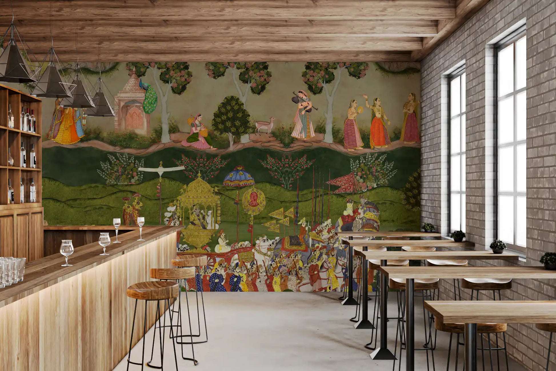 Royal Procession Heritage Scene Wall Mural