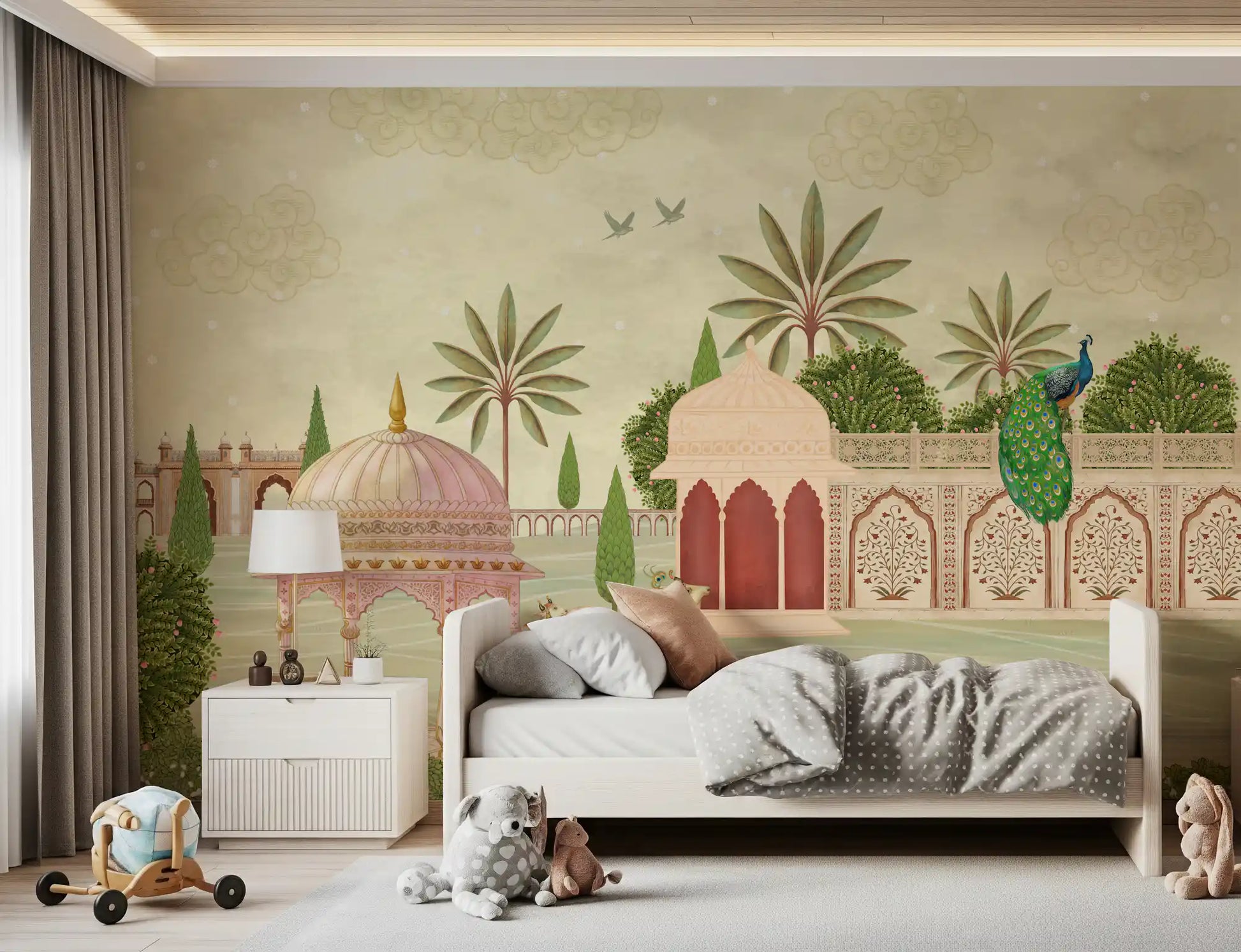 Royal Courtyard Peacock Vista Wall Mural