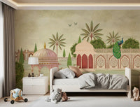 Royal Courtyard Peacock Vista Wall Mural