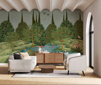 Enchanted Garden Wildlife Scene Wall Mural