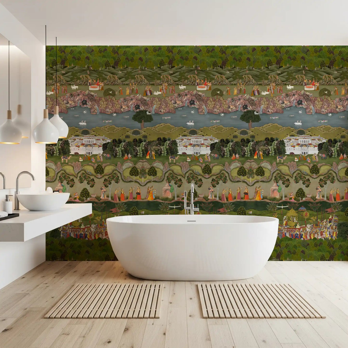 Mughal Heritage Garden Narrative Wall Mural