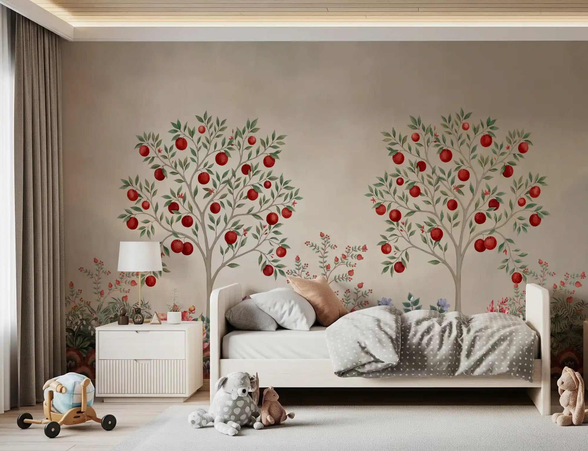Rustic Fruit Orchard Heritage Print Wall Mural