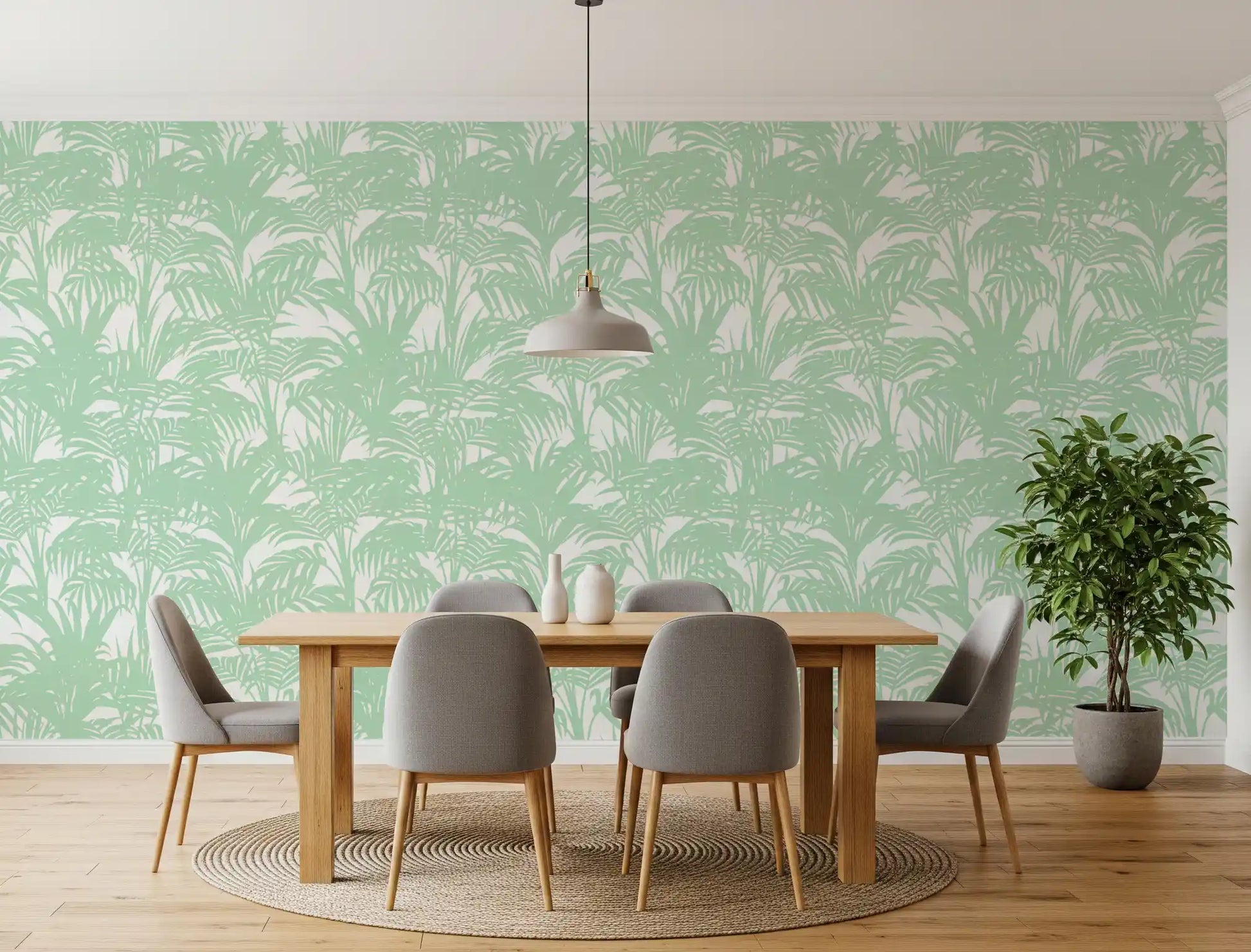 Minimalist Jungle Sage Pattern Wallpaper⁠
