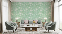 Minimalist Jungle Sage Pattern Wallpaper⁠