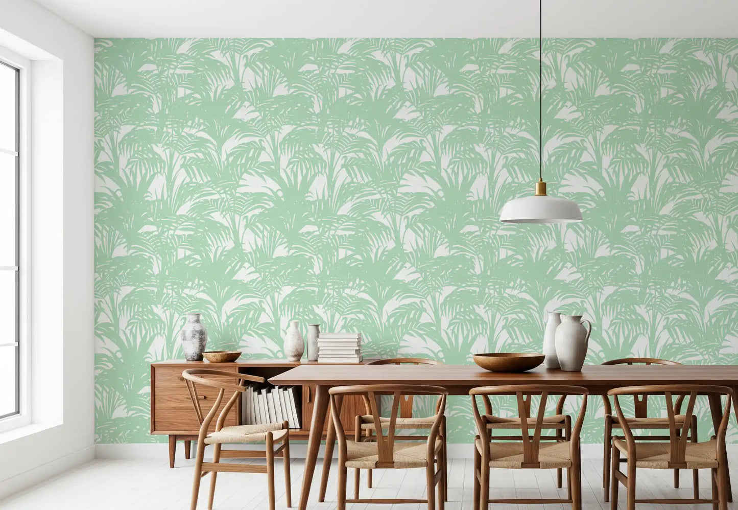 Minimalist Jungle Sage Pattern Wallpaper⁠
