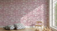 Blush Palm Frond Silhouette Wallpaper⁠