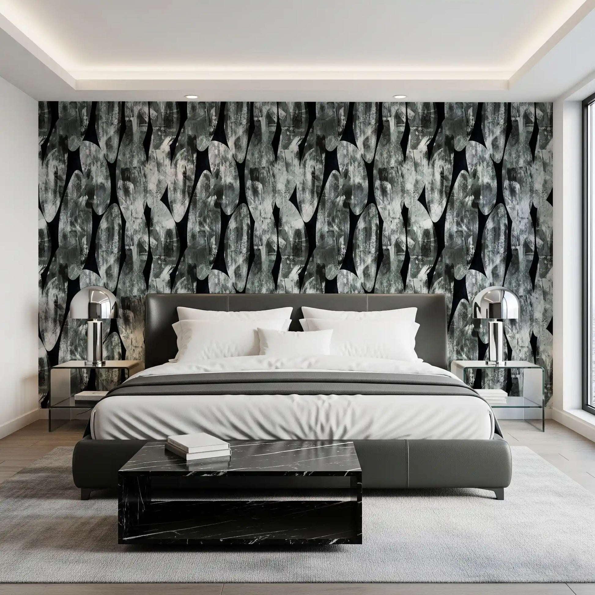 Monochromatic Abstract Brushstroke Wallpaper⁠